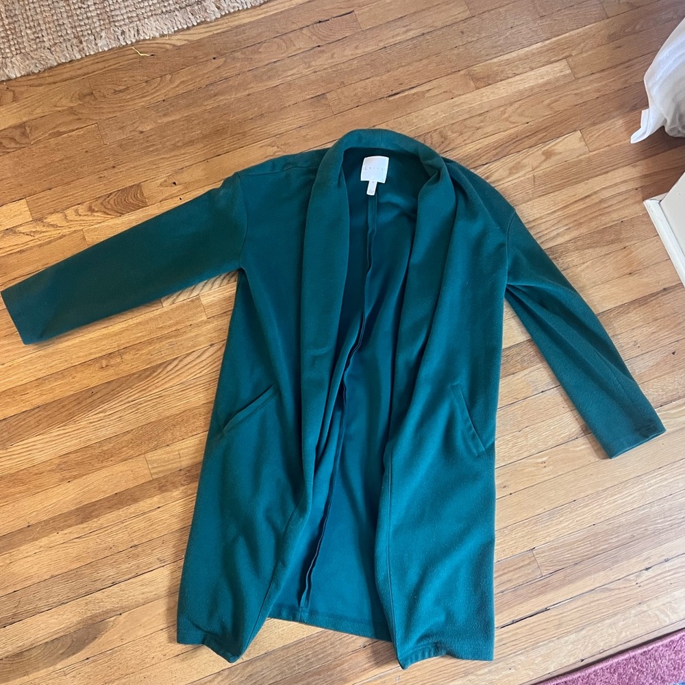 Leith Emerald Green Structured Open Front Cardigan